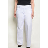 Off White Button Up Pants Plus - Best YOU by HTS