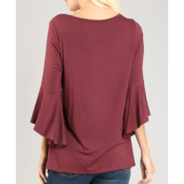 Pale Plum Bell Sleeve Plus Top - Best YOU by HTS