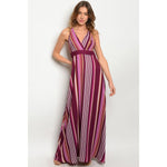 Plum and Lavender Maxi Dress - DRESSES