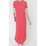 Regular Or Plus Coral Color Block Maxi Dress - Best YOU by HTS