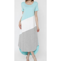 Regular Or Plus Mint Color Block Maxi Dress - Best YOU by HTS
