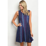 Royal Blue Multi-color Dress - DRESSES