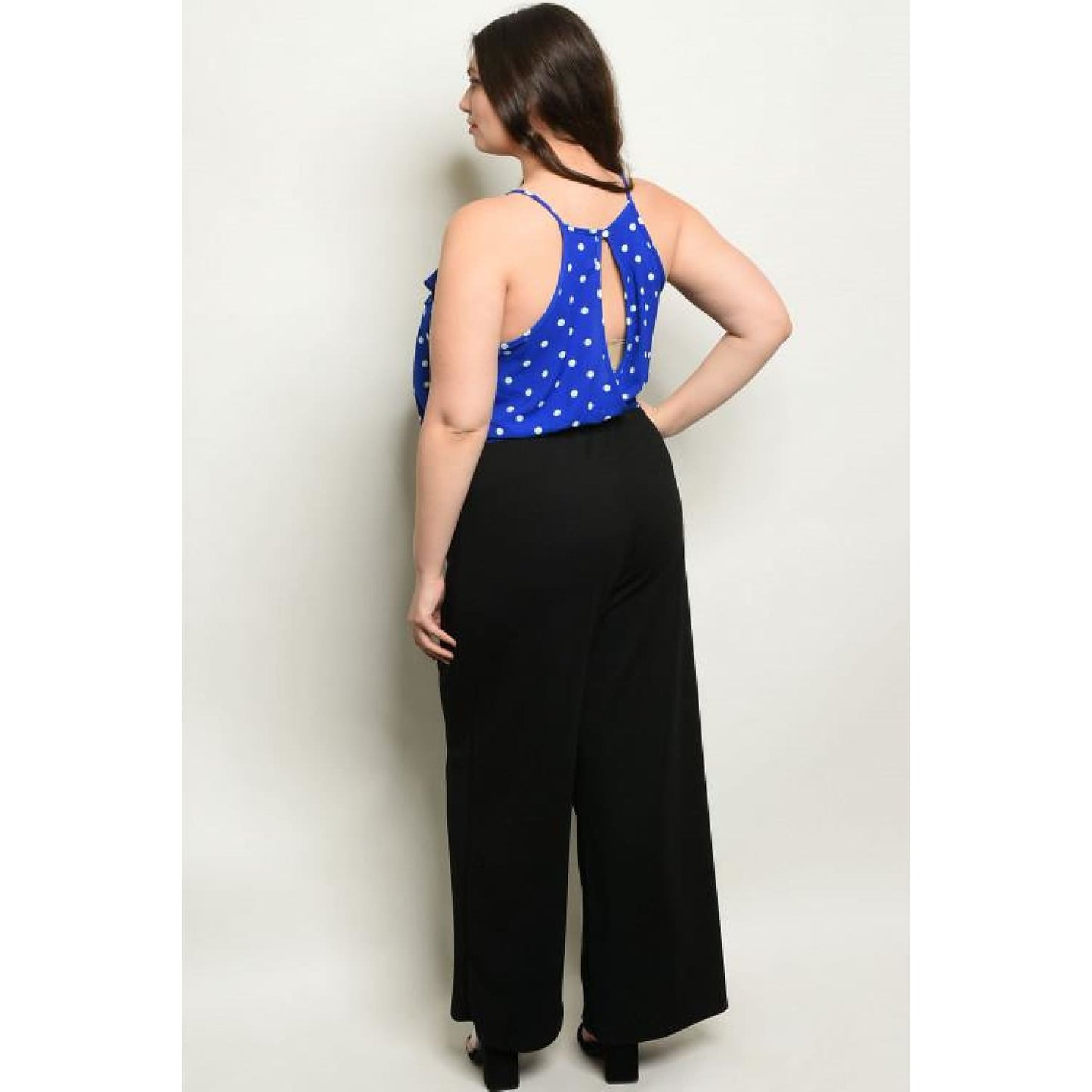 Royal Polka Dot Plus Jumpsuit - Best YOU by HTS