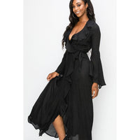 Ruffle Kimono Dress - DRESSES