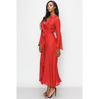 Ruffle Kimono Dress - DRESSES