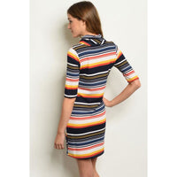Striped Pencil Dress - DRESSES