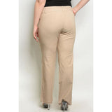 Tan Button Up Pants Plus - Best YOU by HTS