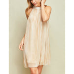 Taupe Stripes Dress - DRESSES