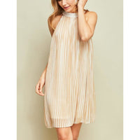 Taupe Stripes Dress - DRESSES