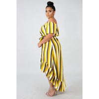 Thankful In Stripes Plus Dress - DRESSES