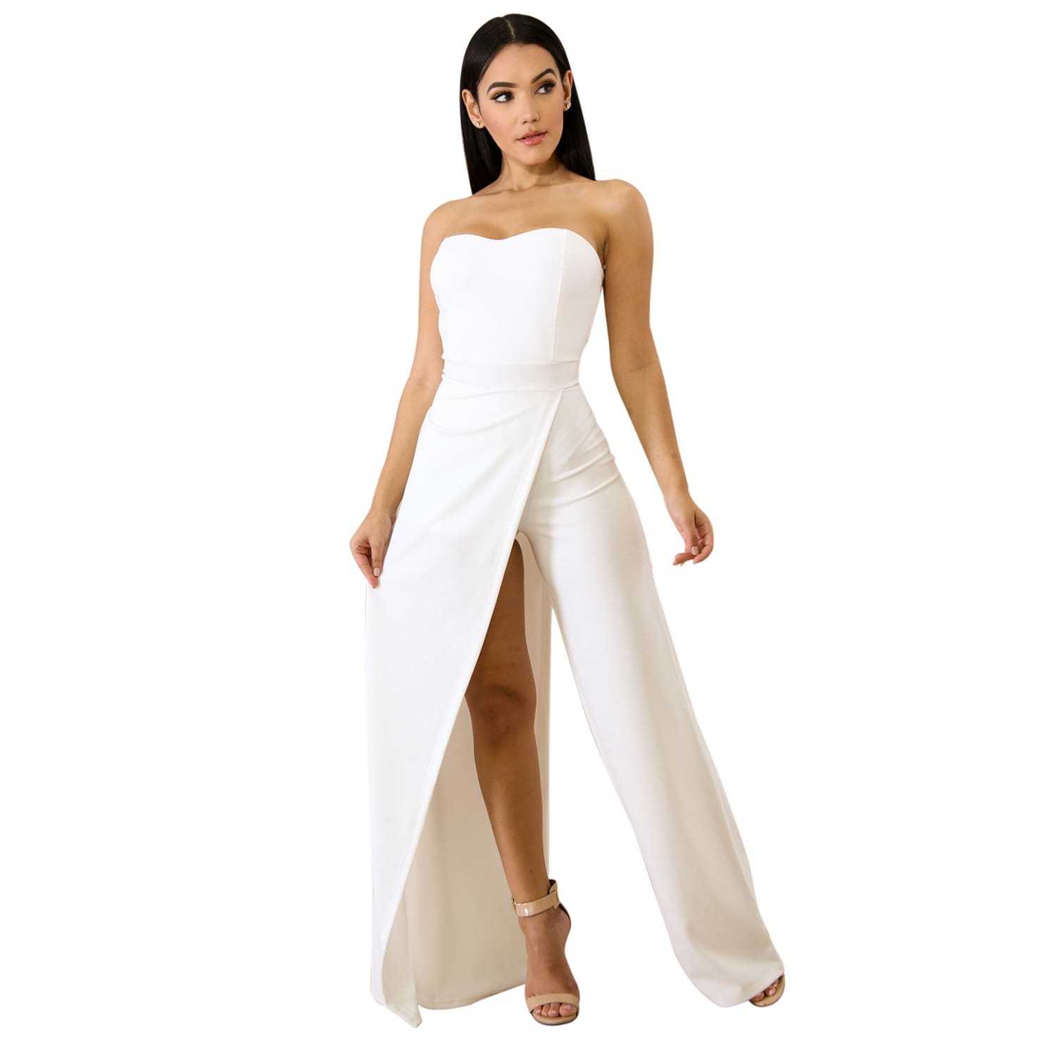 White Open Leg Jumpsuit - Best YOU by HTS