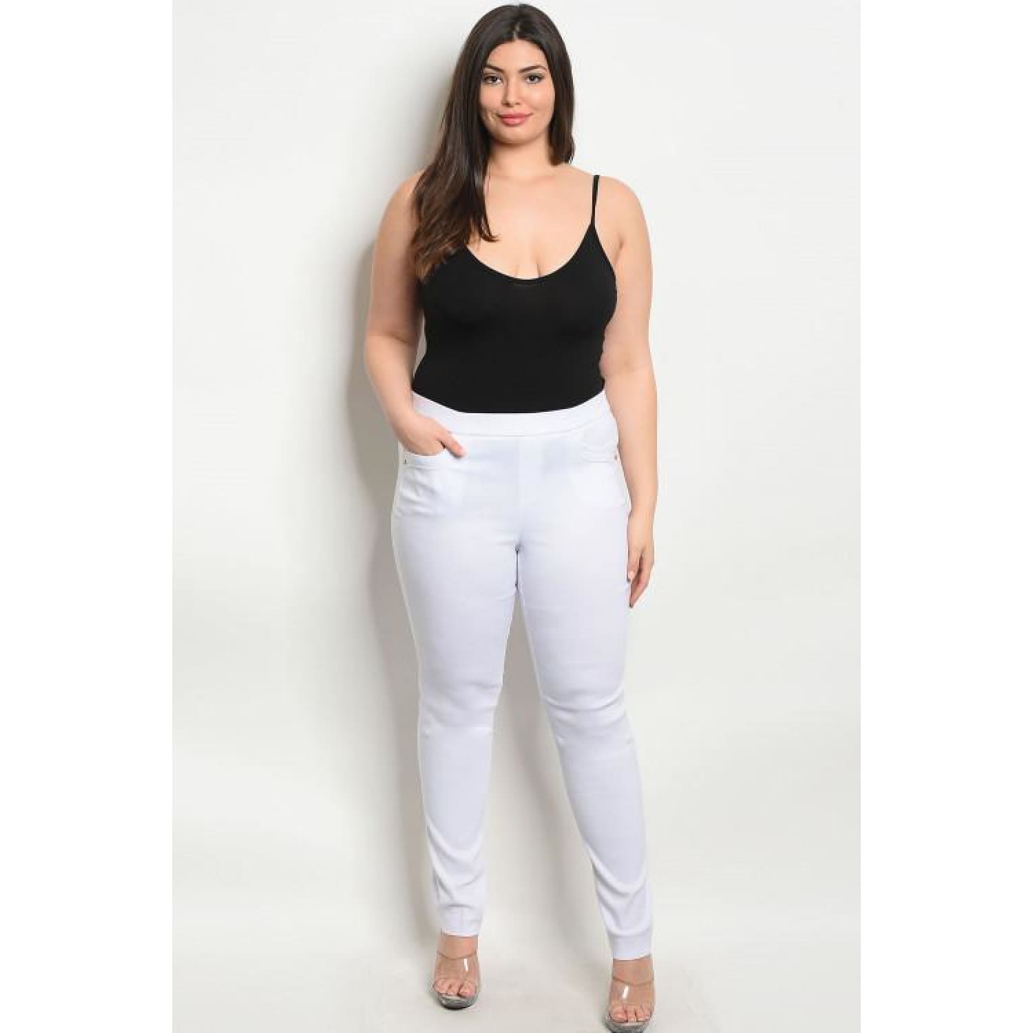White Pencil Pants Plus - Best YOU by HTS