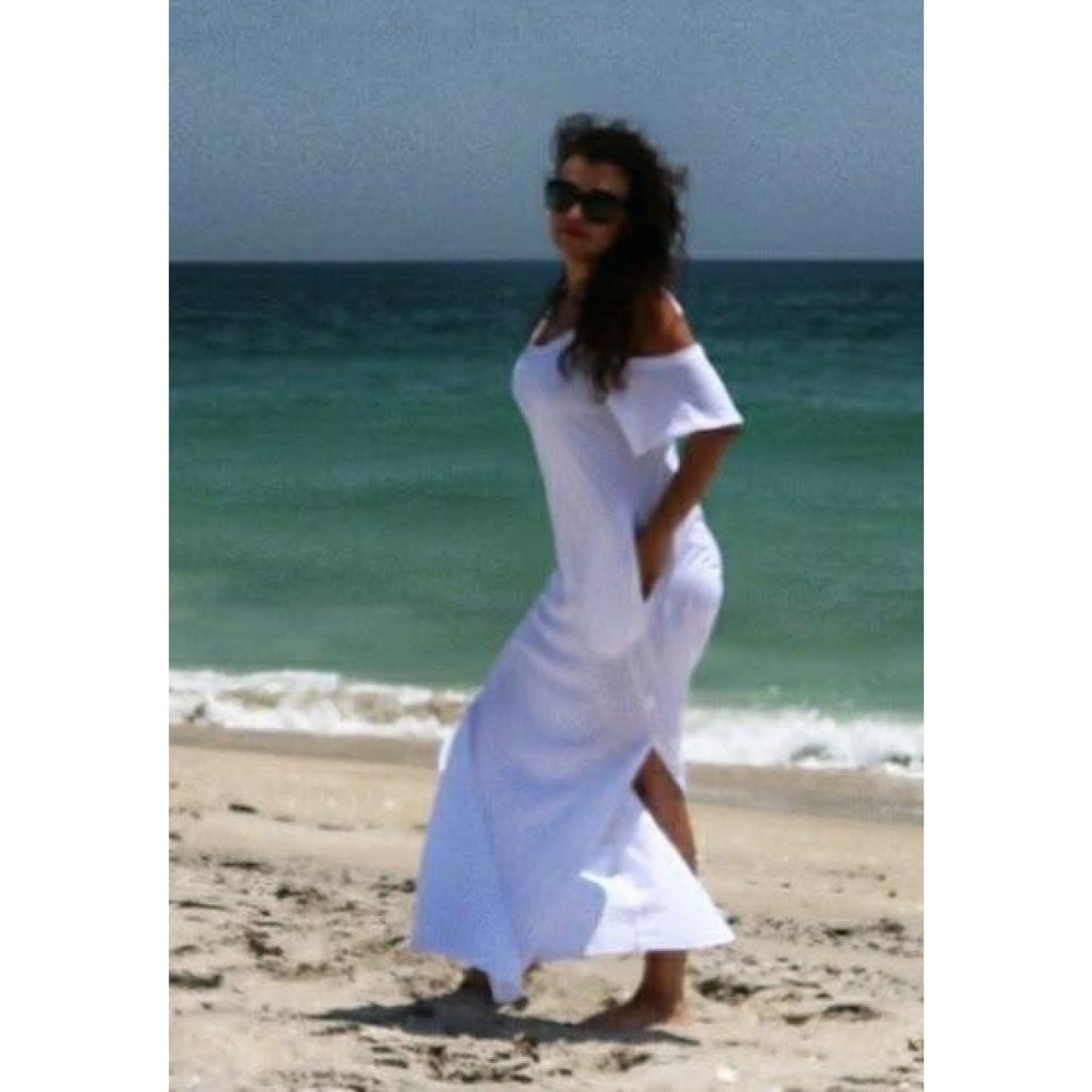White Sassy Open Shoulder Maxi Dress - Best YOU by HTS