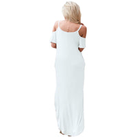 White Sassy Open Shoulder Maxi Dress - Best YOU by HTS