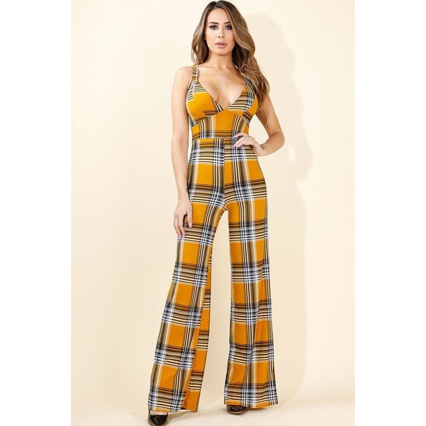 Yellow Plaid Jumpsuit - Best YOU by HTS