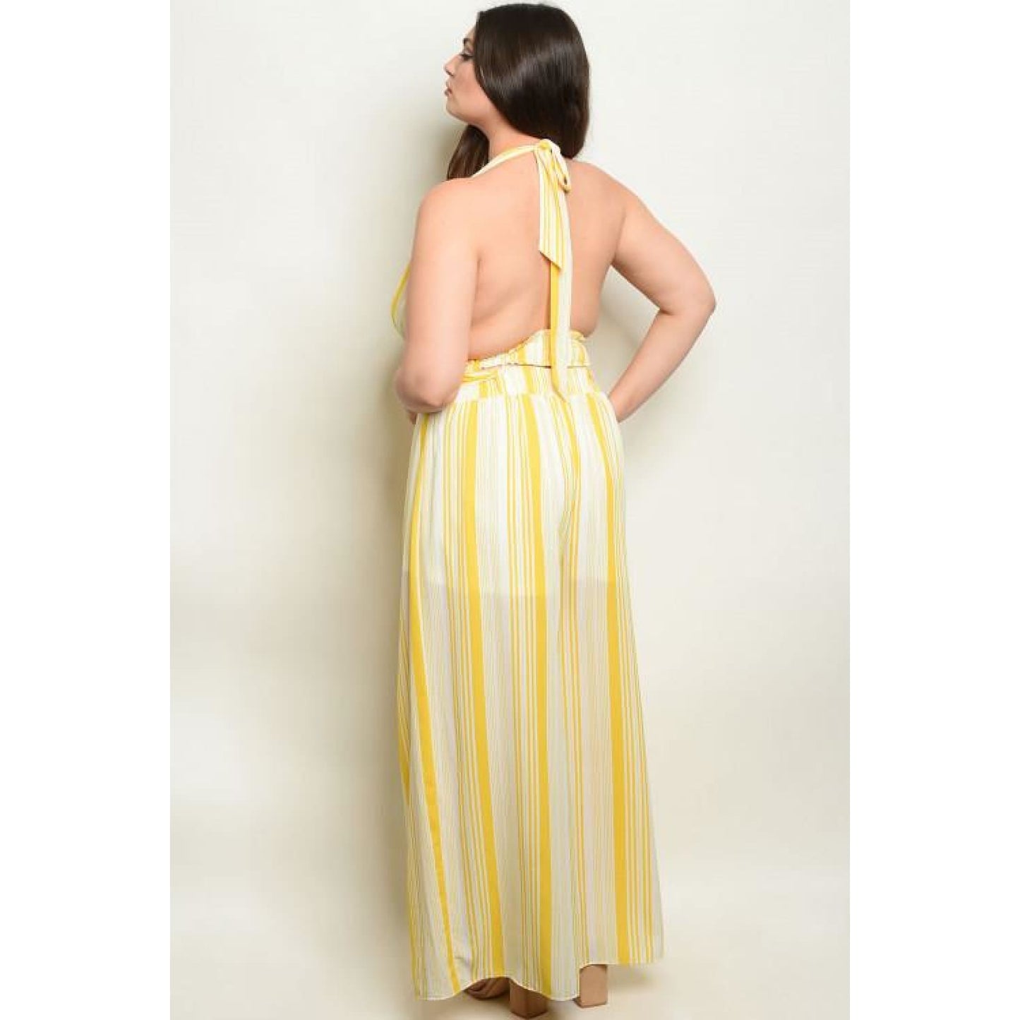 Yellow Stripes Plus Pants Set - Best YOU by HTS